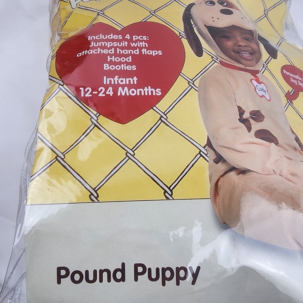 Pound Puppy Infant Baby Halloween Costume Size 12-24 Month Puppies Read Bone Hux - Picture 3 of 3